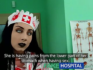 FakeHospital Patient shares doctors cock with halloween zombie nurse